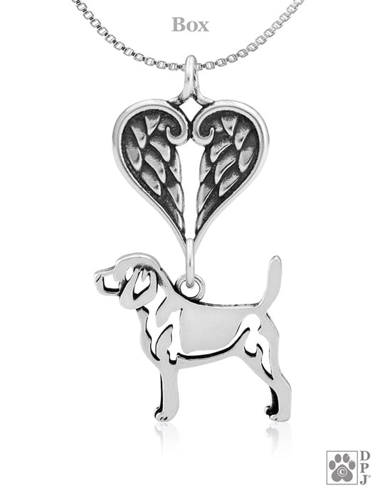 Beagle, Body, with Engravable Healing Angels Pendant