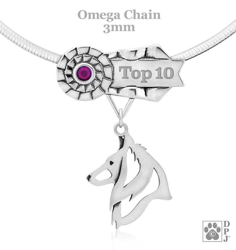 Belgian Sheepdog, Head, Engravable Ribbon Charm Holder