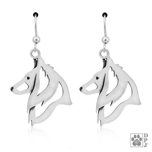 Belgian Sheepdog, Head, Earrings