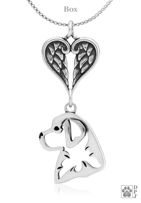 Bernese Mountain Dog, Head, with Engravable Healing Angels Pendant