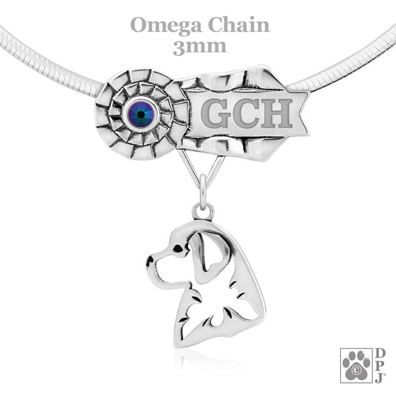 Bernese Mountain Dog, Head, Engravable Ribbon Charm Holder