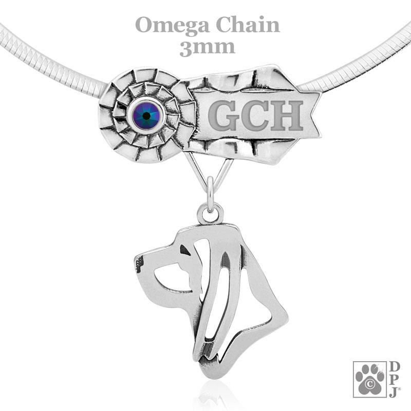 Bloodhound, Head, Engravable Ribbon Charm Holder