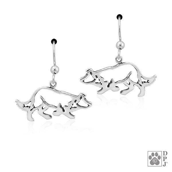 Border Collie Small Crouch, Body, Earring