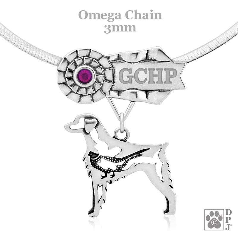 Brittany with Pheasant, Body, Engravable Ribbon Charm Holder