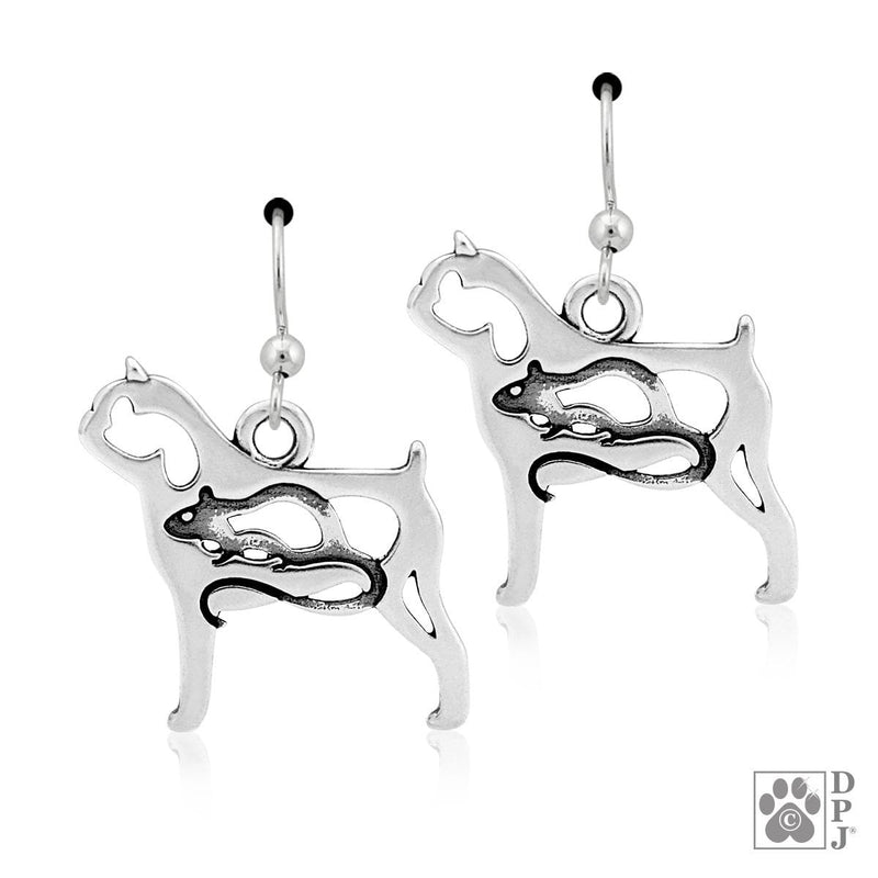 Brussels Griffon Smooth w/Rat Body, Earring