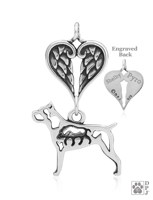 Cane Corso, w/Boar, Body, with Engravable Healing Angels Pendant