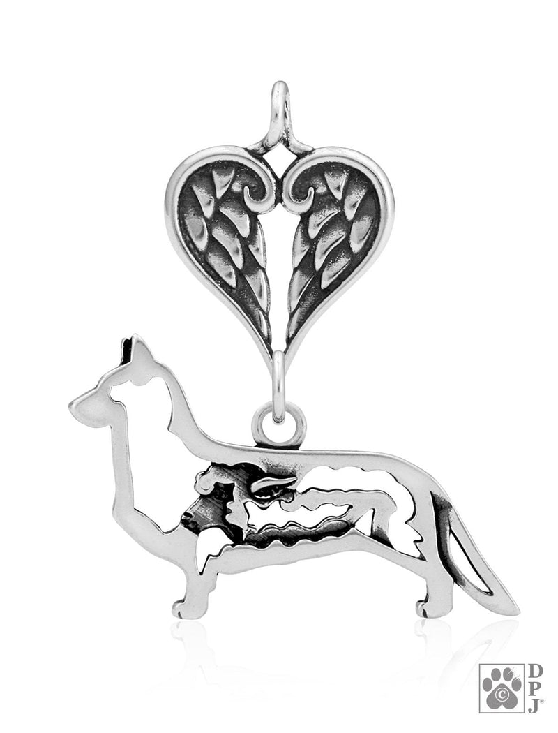 Cardigan Welsh Corgi w/Sheep, Body, with Engravable Healing Angels Pendant