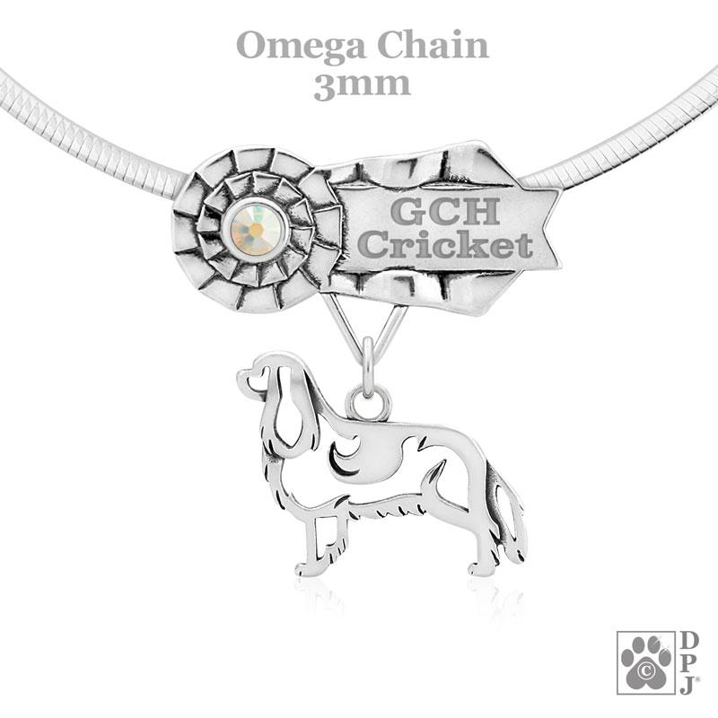 Cavalier King Charles Spaniel, Body, Engravable Ribbon Charm Holder