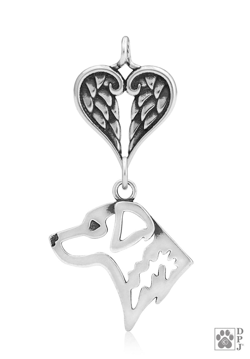 Chesapeake Bay Retriever, Head, with Engravable Healing Angels Pendant