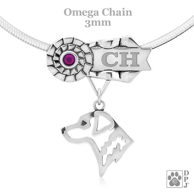 Chesapeake Bay Retriever, Head, Engravable Ribbon Charm Holder