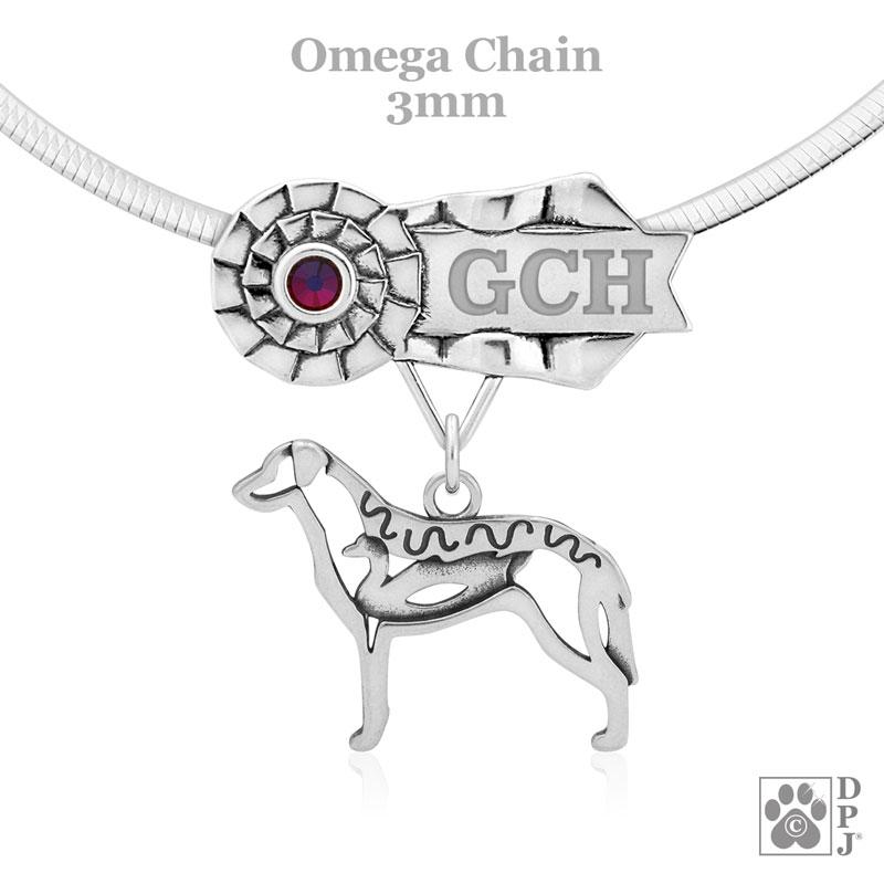 Chesapeake Bay Retriever with Duck, Body, Engravable Ribbon Charm Holder