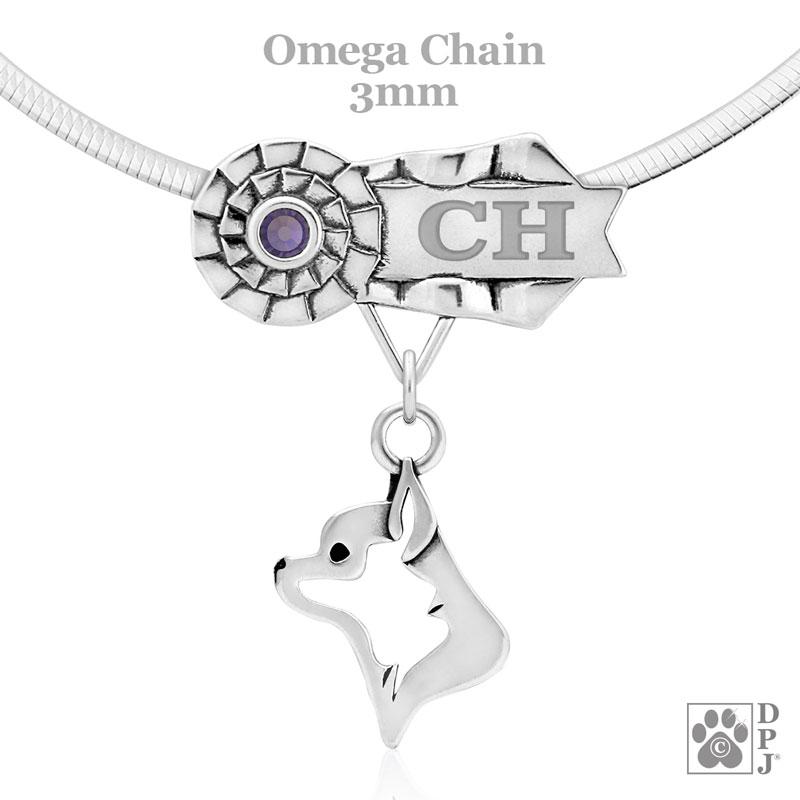 Chihuahua, Smooth, Head, Engravable Ribbon Charm Holder