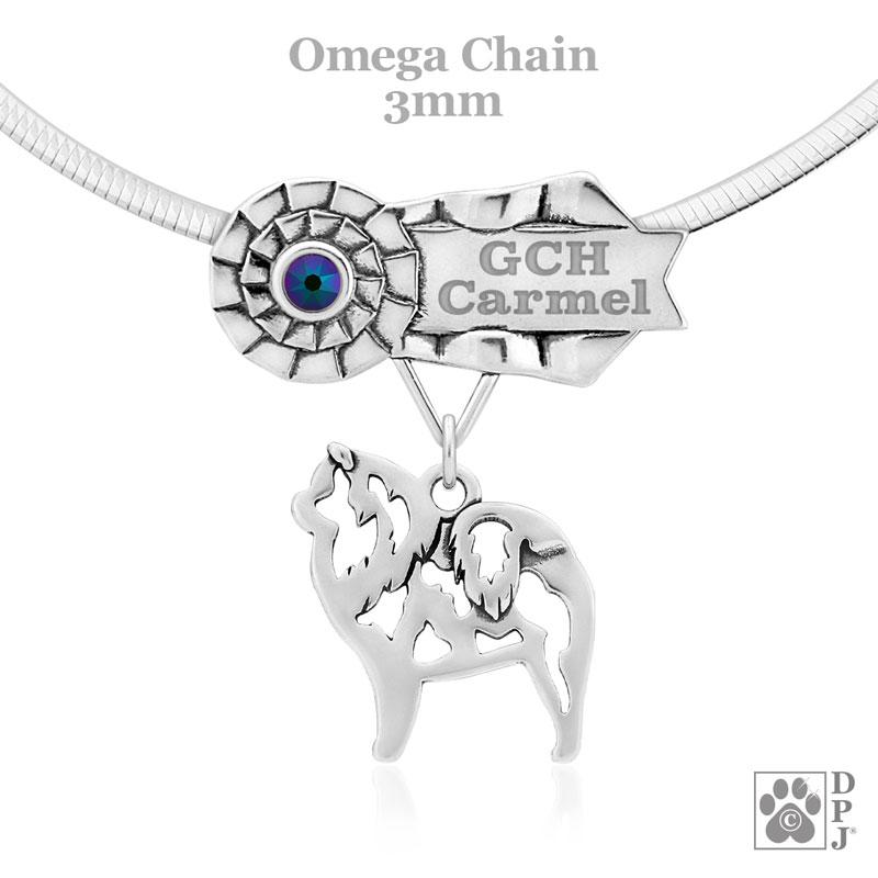 Chow Chow, Body, Engravable Ribbon Charm Holder