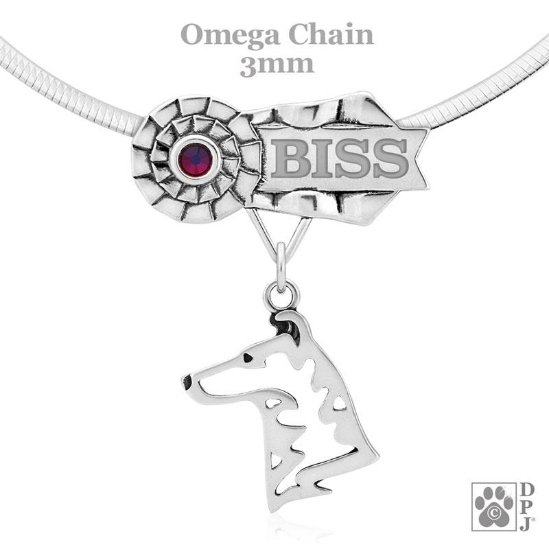 Collie, Smooth, Head, Engravable Ribbon Charm Holder