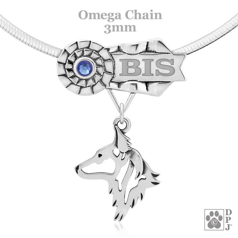 Dutch Shepherd, Head, Engravable Ribbon Charm Holder