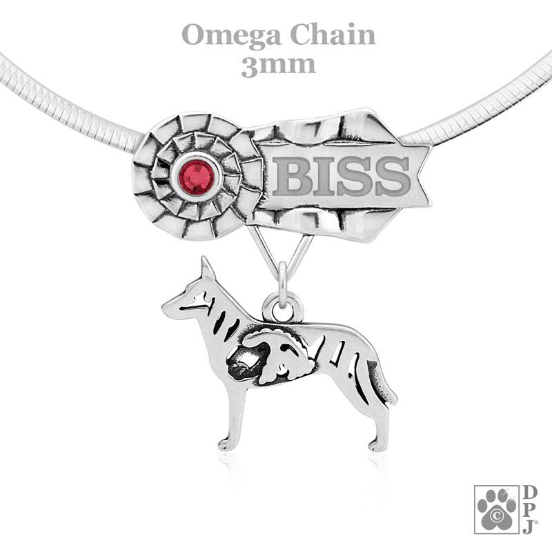 Dutch Shepherd with Sheep, Body, Engravable Ribbon Charm Holder