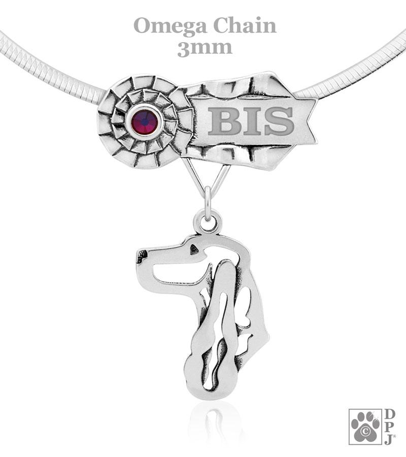 English Cocker Spaniel, Head, Engravable Ribbon Charm Holder