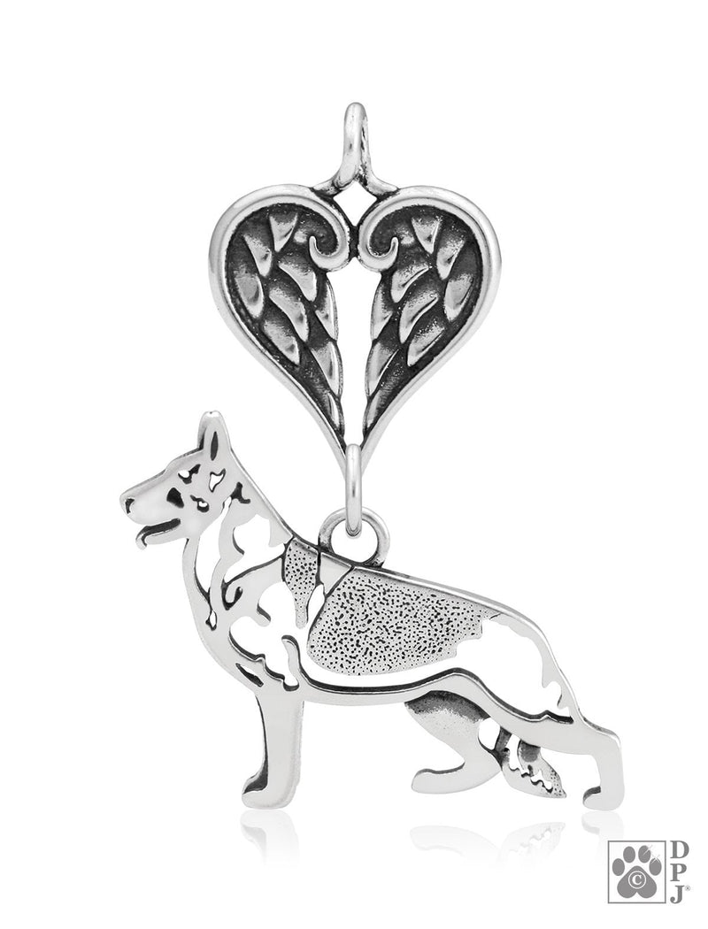 German Shepherd Dog, Body, with Engravable Healing Angels Pendant
