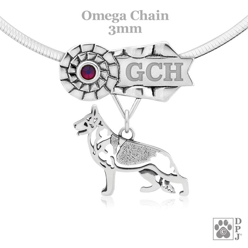 German Shepherd Dog, Body, Engravable Ribbon Charm Holder