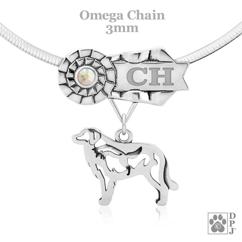 Great Pyrenees with Fox, Body, Engravable Ribbon Charm Holder