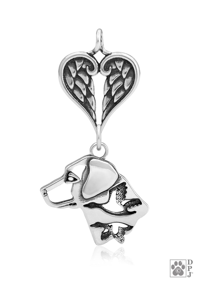 Labrador Retriever w/Ducks, Head, with Engravable Healing Angels Pendant