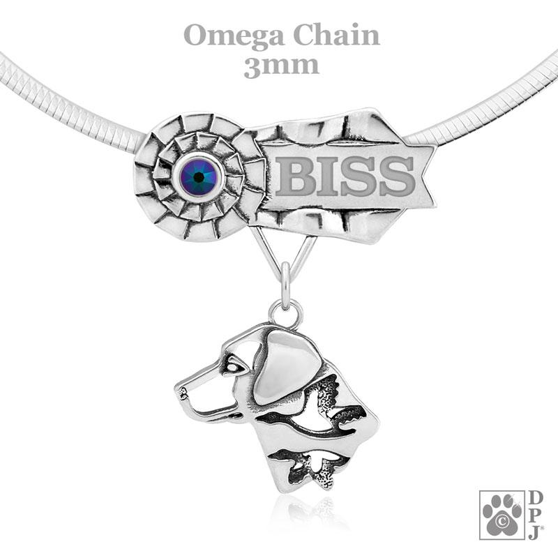 Labrador Retriever with Ducks, Head, Engravable Ribbon Charm Holder