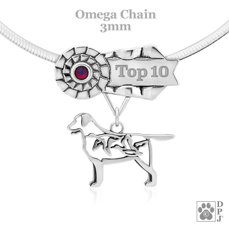 Labrador Retriever with Ducks, Body, Engravable Ribbon Charm Holder