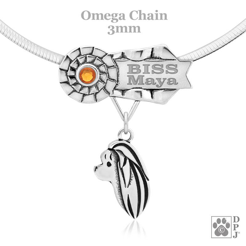 Maltese, Head, Engravable Ribbon Charm Holder