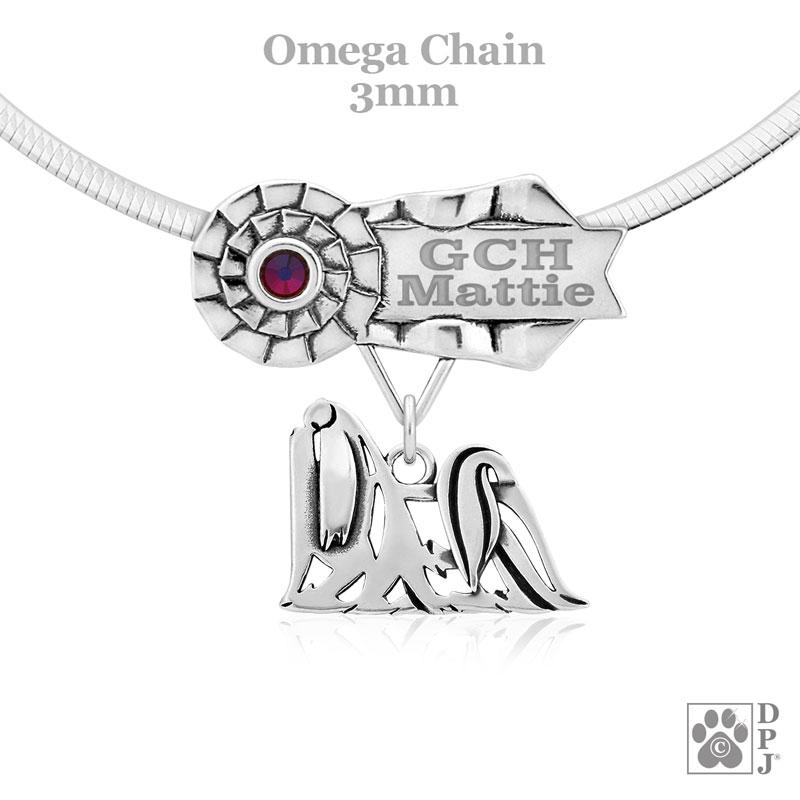 Maltese w/ Show Cut, Body, Engravable Ribbon Charm Holder