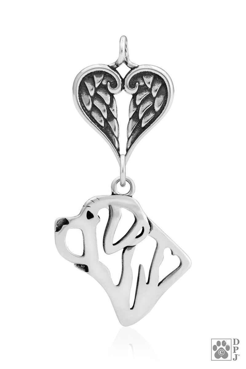 Mastiff, Head, with Engravable Healing Angels Pendant