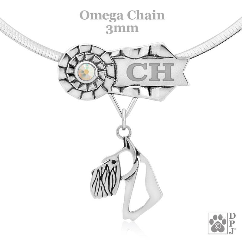 Schnauzer, Cropped Ears, Head, Engravable Ribbon Charm Holder