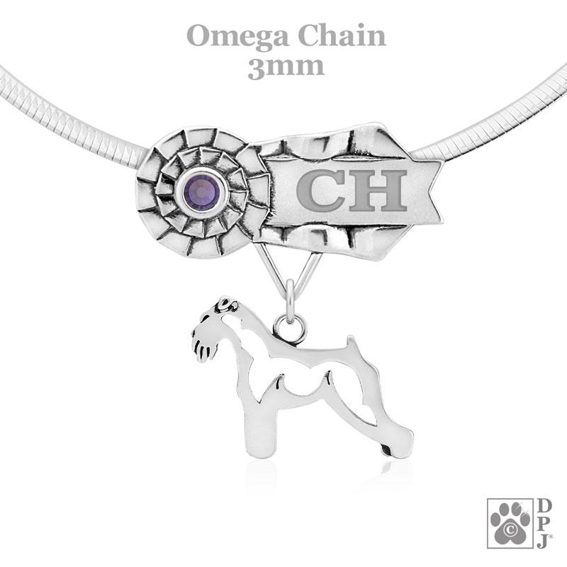 Schnauzer, Natural Ears, Body, Engravable Ribbon Charm Holder