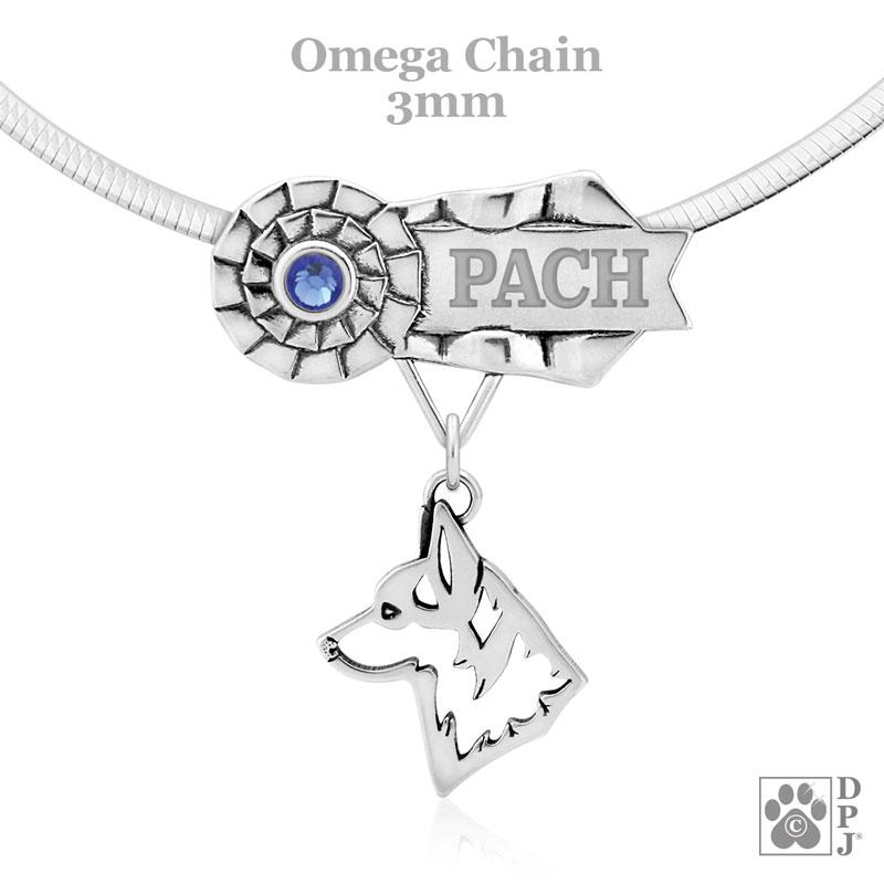 Pembroke Welsh Corgi, Head, Engravable Ribbon Charm Holder