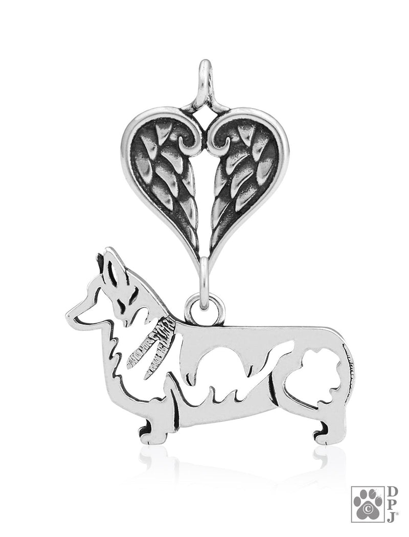 Pembroke Welsh Corgi, Body, with Engravable Healing Angels Pendant