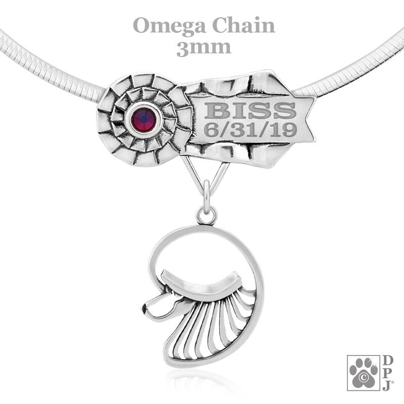 Poodle, Continental Cut, Head, Engravable Ribbon Charm Holder