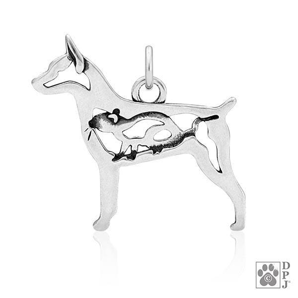 Rat Terrier, w/Rat in Body, Pendant