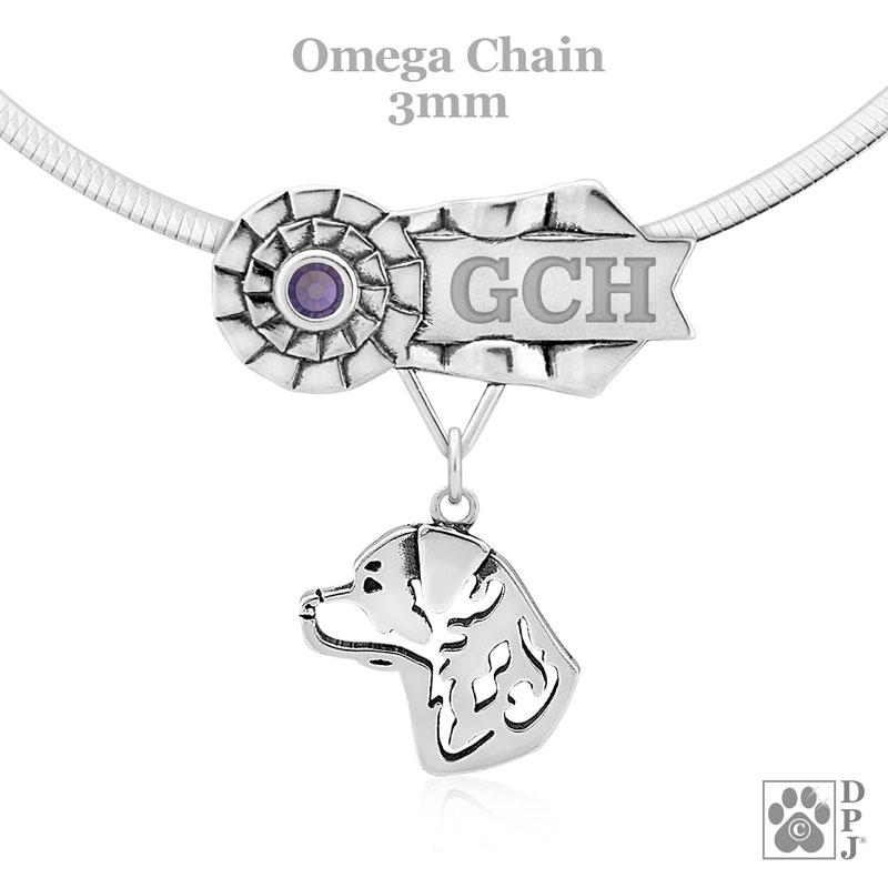 Rottweiler, Head, Engravable Ribbon Charm Holder