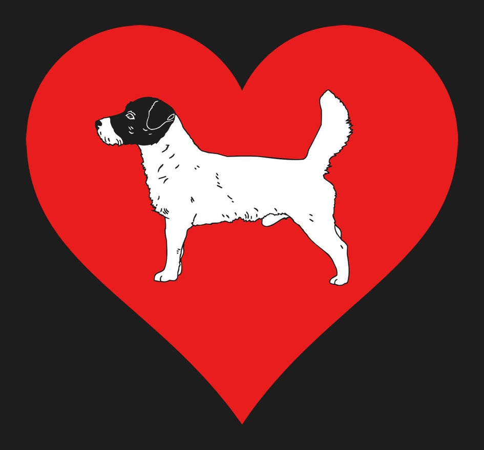 Russell Terrier on Heart Left Chest - Unisex Full-Zip Hoodie Sweatshirt