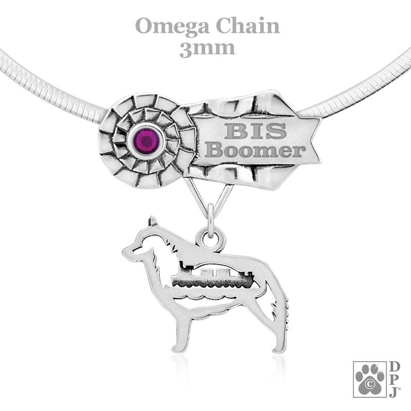 Schipperke with Barge, Body, Engravable Ribbon Charm Holder