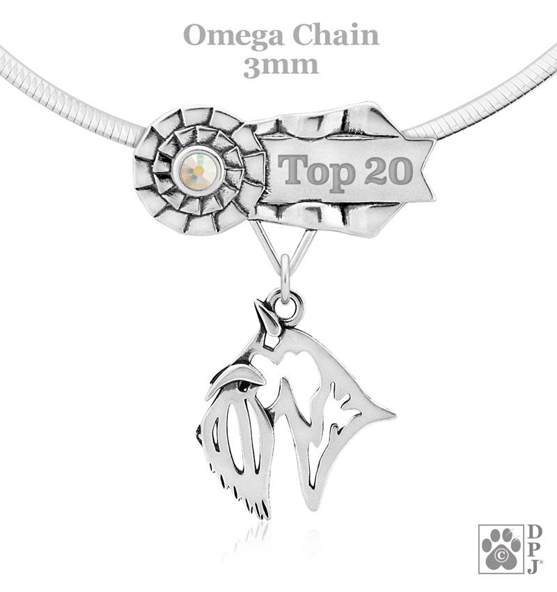 Scottish Terrier, Head, Engravable Ribbon Charm Holder