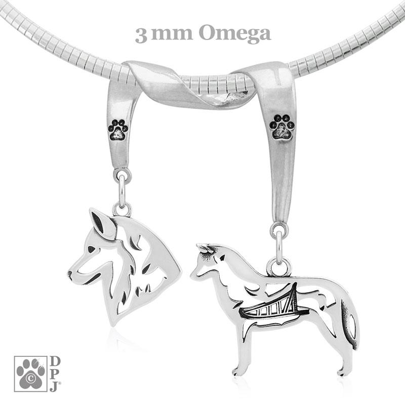 Siberian Husky, Charm Holder, Necklace