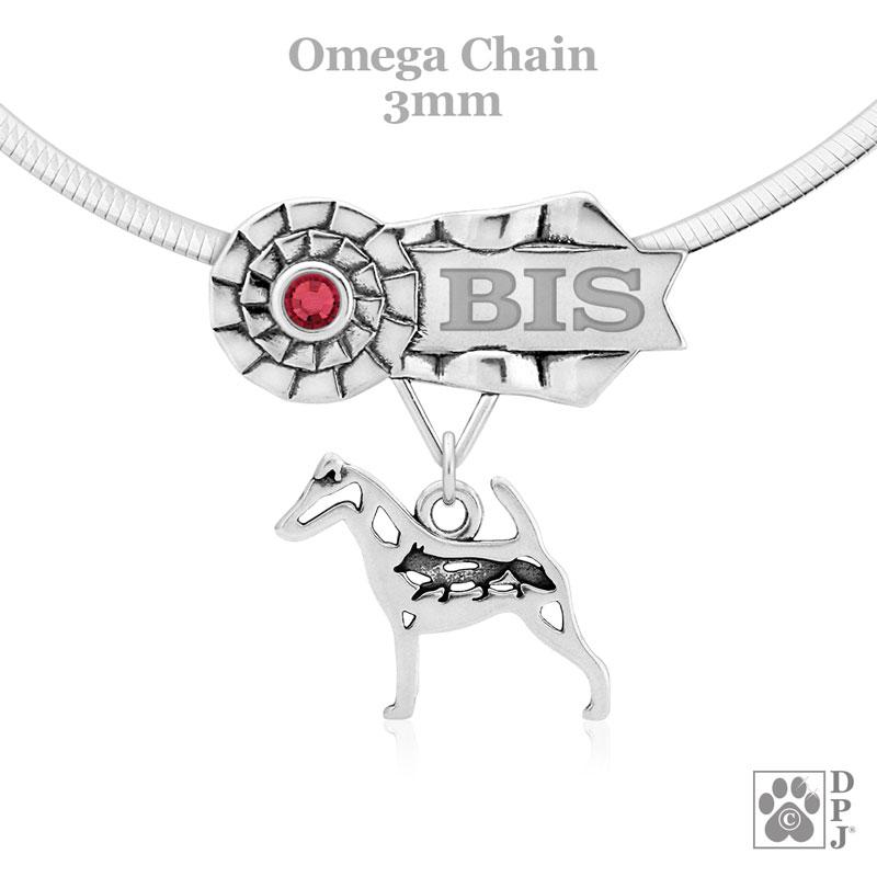 Smooth Fox Terrier with Fox, Body, Engravable Ribbon Charm Holder