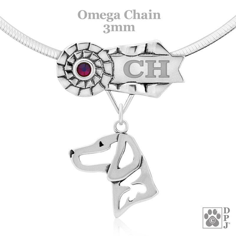 Vizsla, Head, Engravable Ribbon Charm Holder