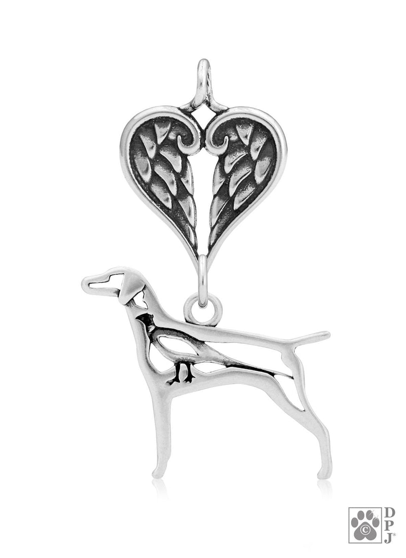 Vizsla w/Pheasant, Body, with Engravable Healing Angels Pendant