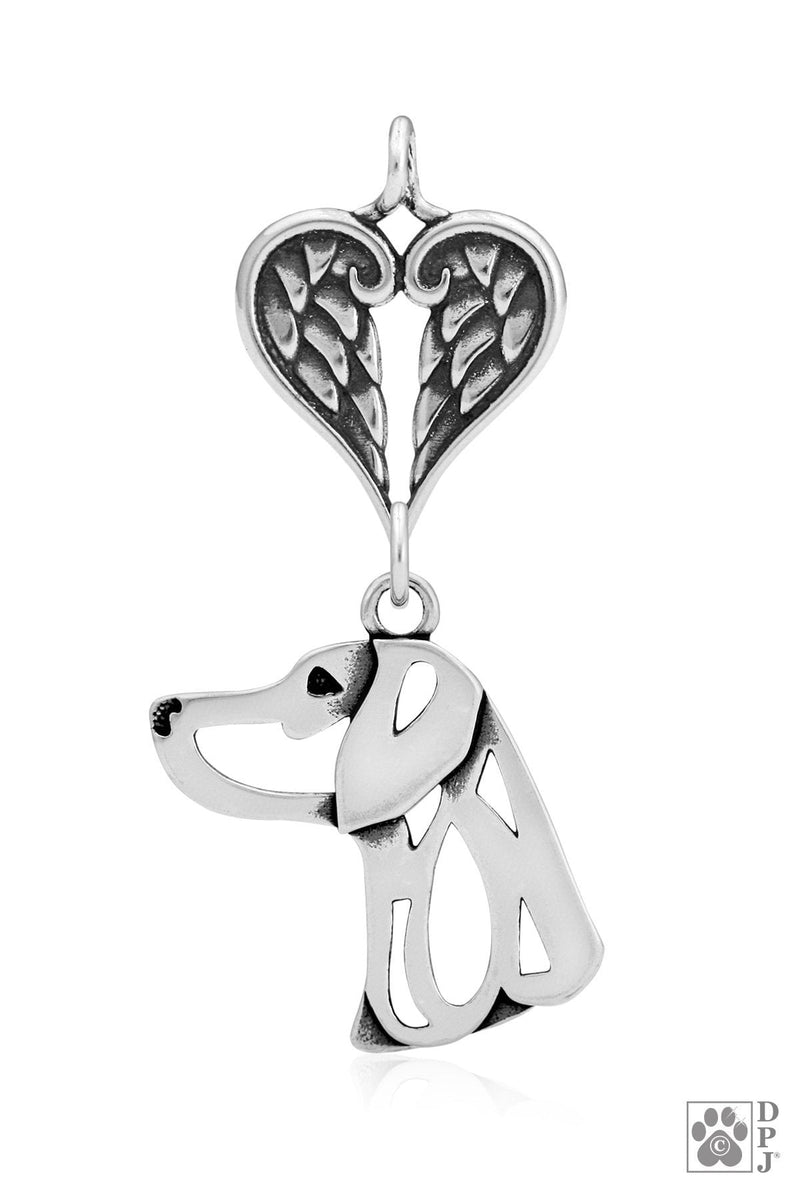 Weimaraner, Head, with Engravable Healing Angels Pendant