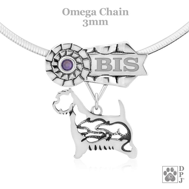 West Highland White Terrier with Rat, Body, Engravable Ribbon Charm Holder