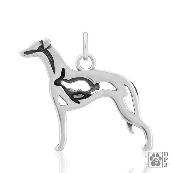 Whippet w/Bunny, Body, Pendant