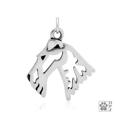 Wire Fox Terrier Head, Pendant