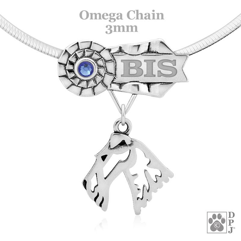 Wire Fox Terrier, Head, Engravable Ribbon Charm Holder