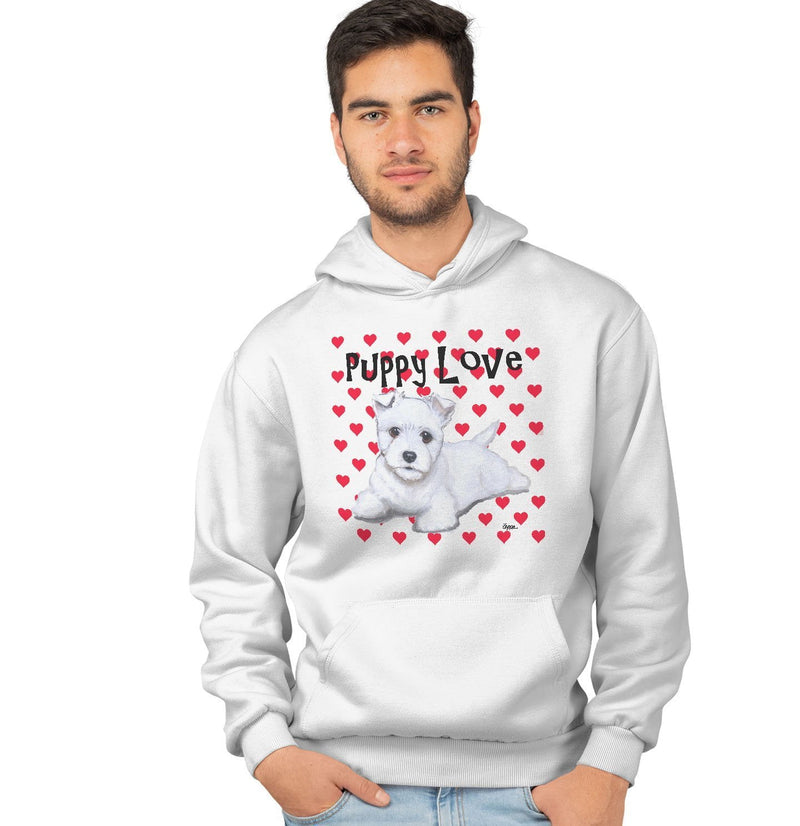 West Highland White Terrier Puppy Love - Adult Unisex Hoodie Sweatshirt
